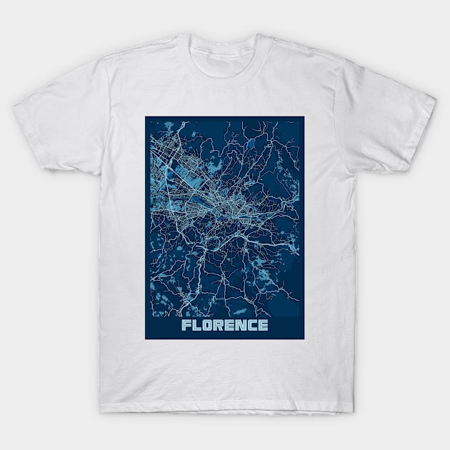 Florence - Italy Peace City Map T-Shirt by tienstencil